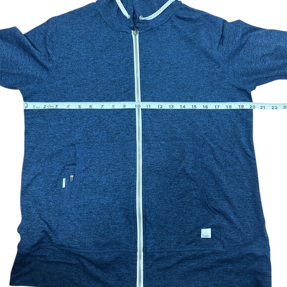 Vuori Women's Halo Performance full zip heather navy buttery soft hoodie - Picture 7 of 10